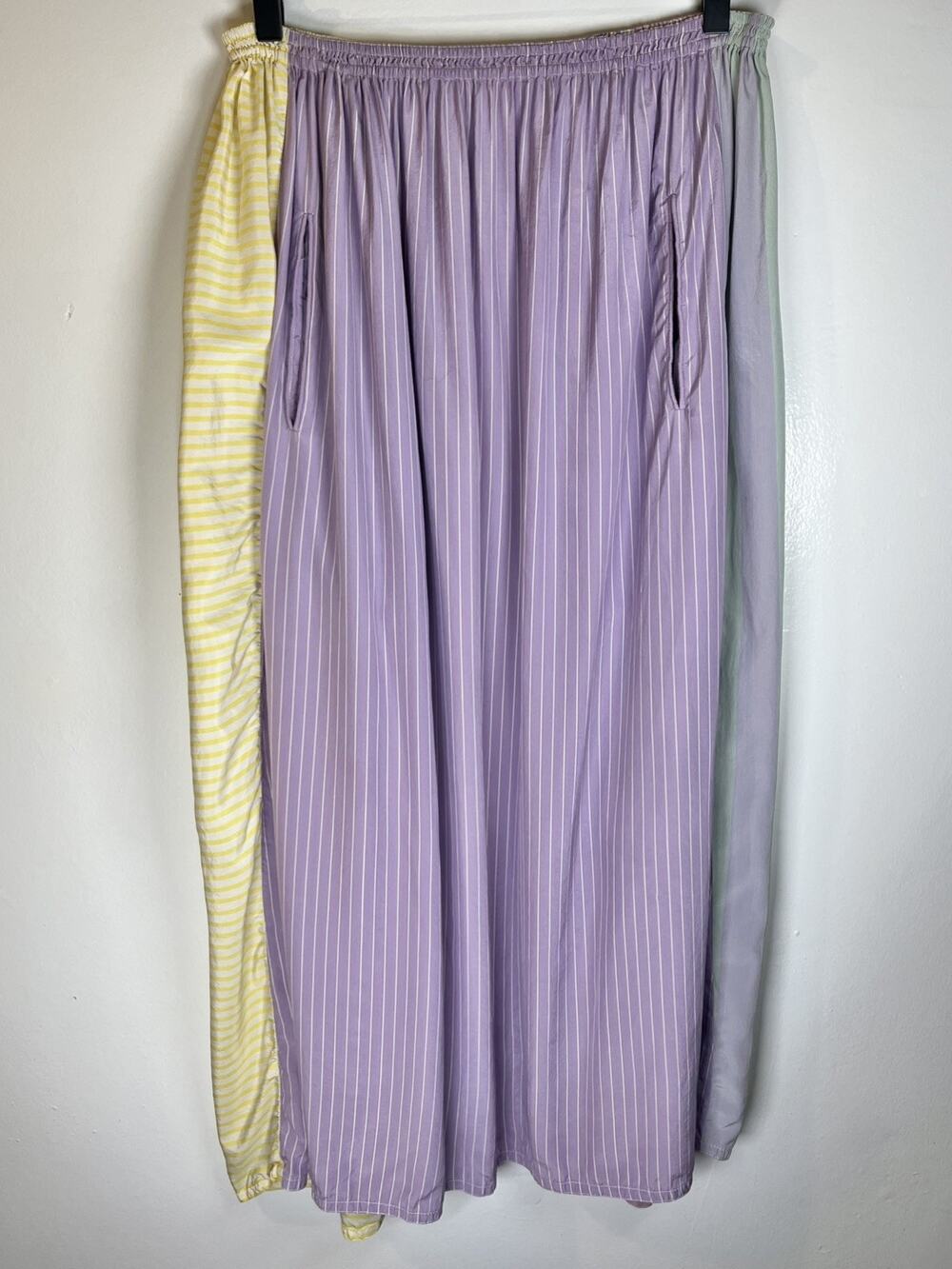Koos Van Den Akker New York Vintage Silk Patchwork Striped Midi Skirt Size M/L